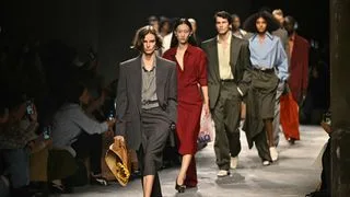 Models walk the runway during the Bottega Veneta collection show at Milan's Fashion Week Womenswear Spring Summer 2025