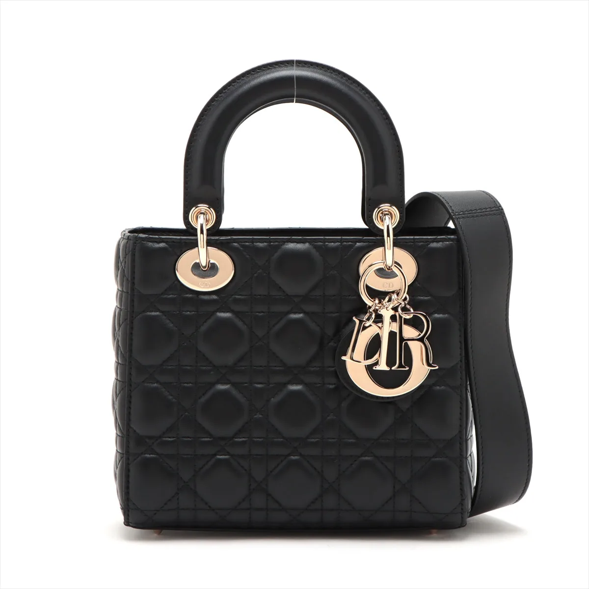 Lady Dior bag in black leather