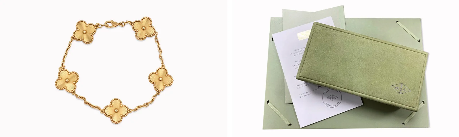 vintage van cleef bracelet and packaging